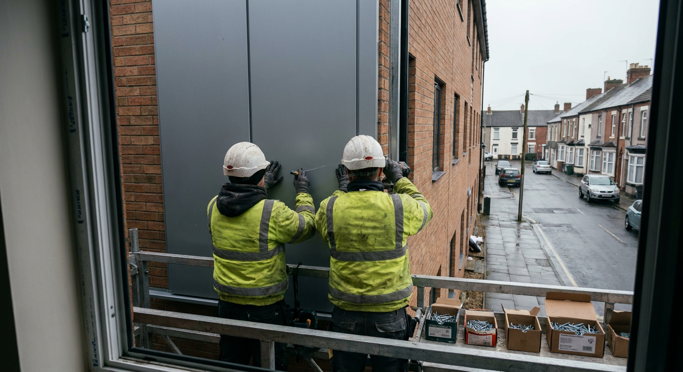 fitting cladding to high rise building uk